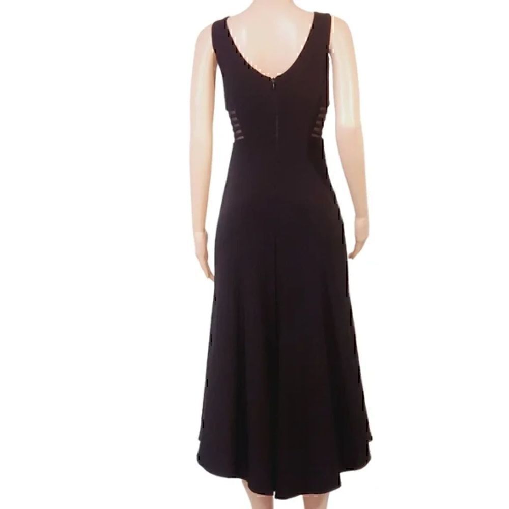 Morgan & Co. Womens Juniors Illusion Mesh Inset Evening Dress Black 3/4 - Picture 7 of 12